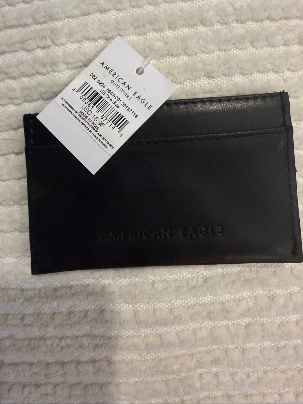 American Eagle Black Logo Credit Card Holder Wallet NWT - Picture 7 of 10